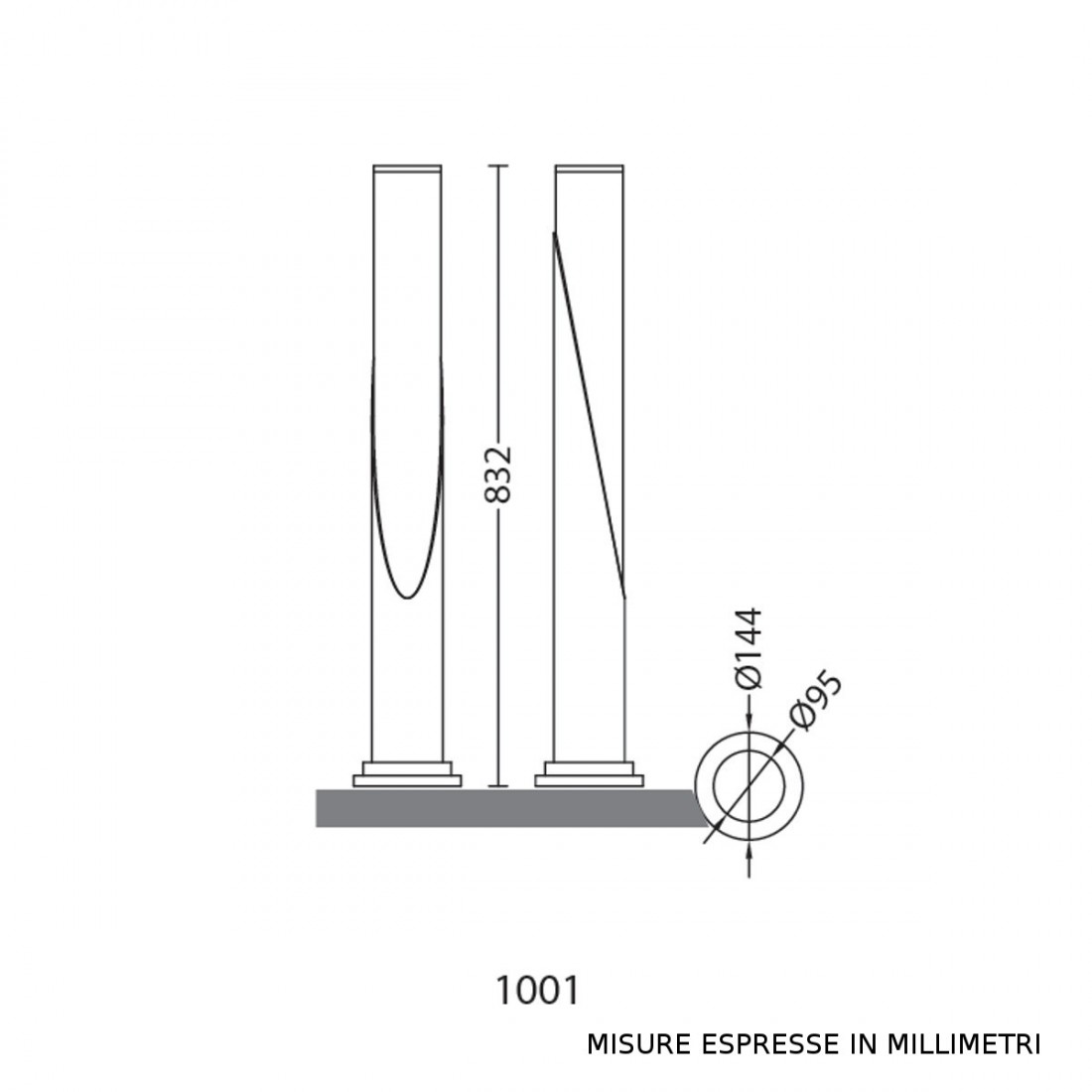 Lanterne poteau moderne Garden Luce 1001 1 H80 E27 GR LED