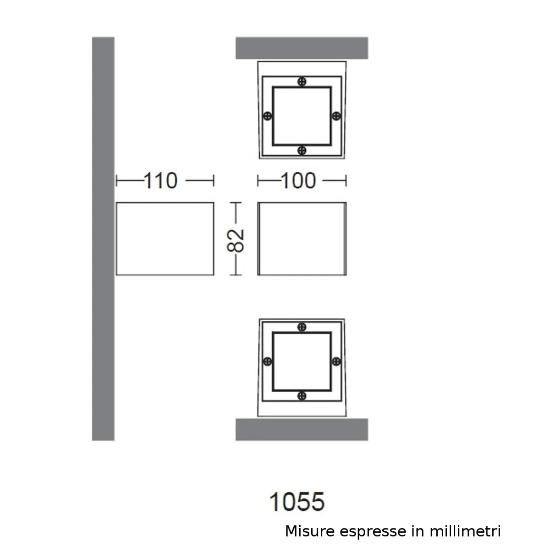 Applique murale moderne en aluminium Garden Luce 1055 SB G9 LED