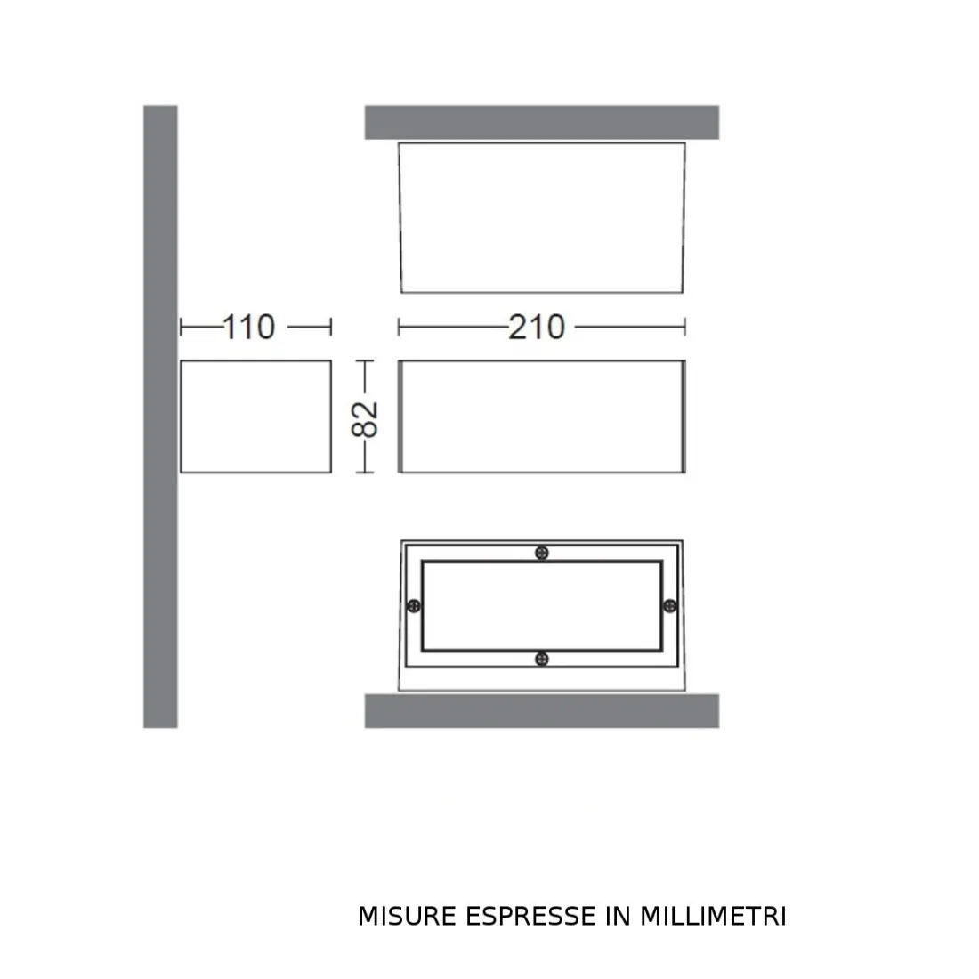 Applique murale moderne en aluminium Garden Luce 1056 E27 LED