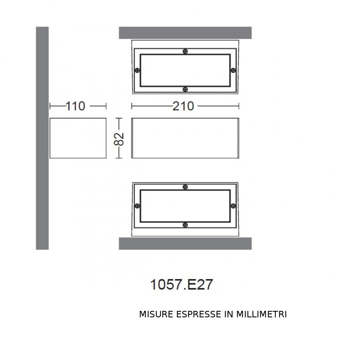 Applique moderne Garden Luce 1057 SB E27 LED