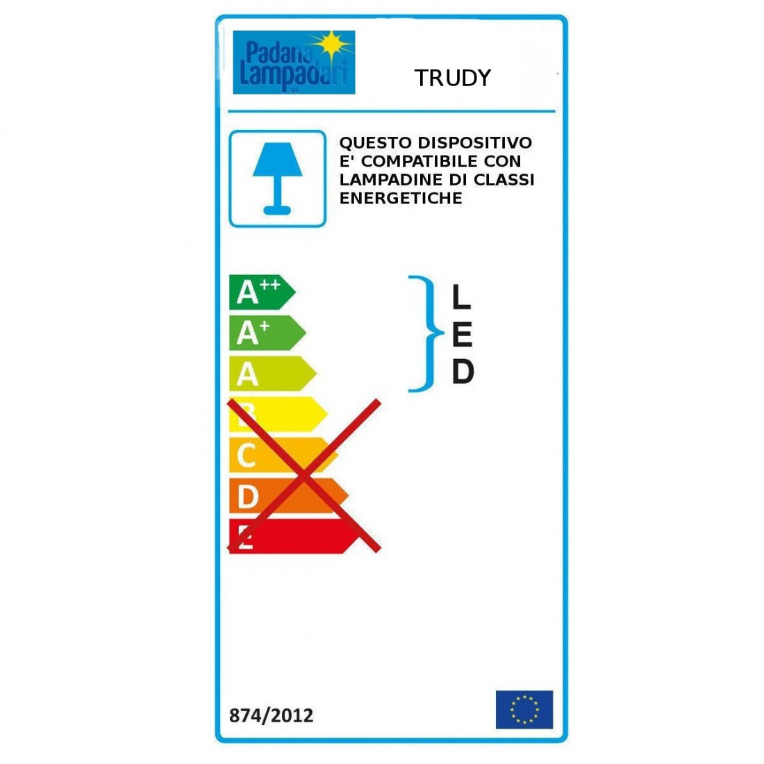 Lustres modernes abat-jour Padana Lampadari TRUDY L1 E14 LED