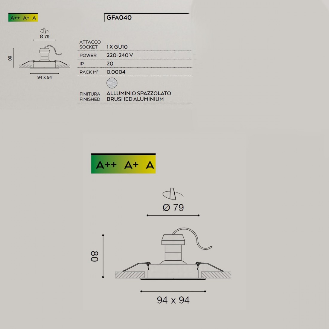 Spot encastrable Gea Led ERA GFA312 GU10 LED IP44 spot