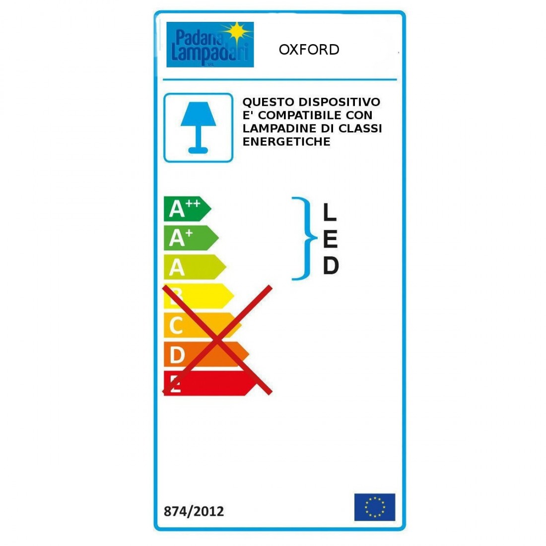 Applique moderne Padana Lampadari OXFORD 1098 AP E27 LED