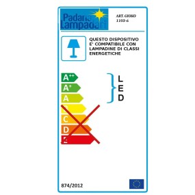 Lustre moderne Padana Lampadari GIOKO 1103 6 BI E27 LED