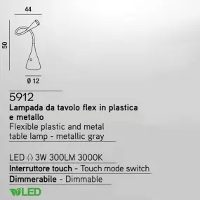 Moderne Lampe Perenz SNAKE 5912 GR LED 3W