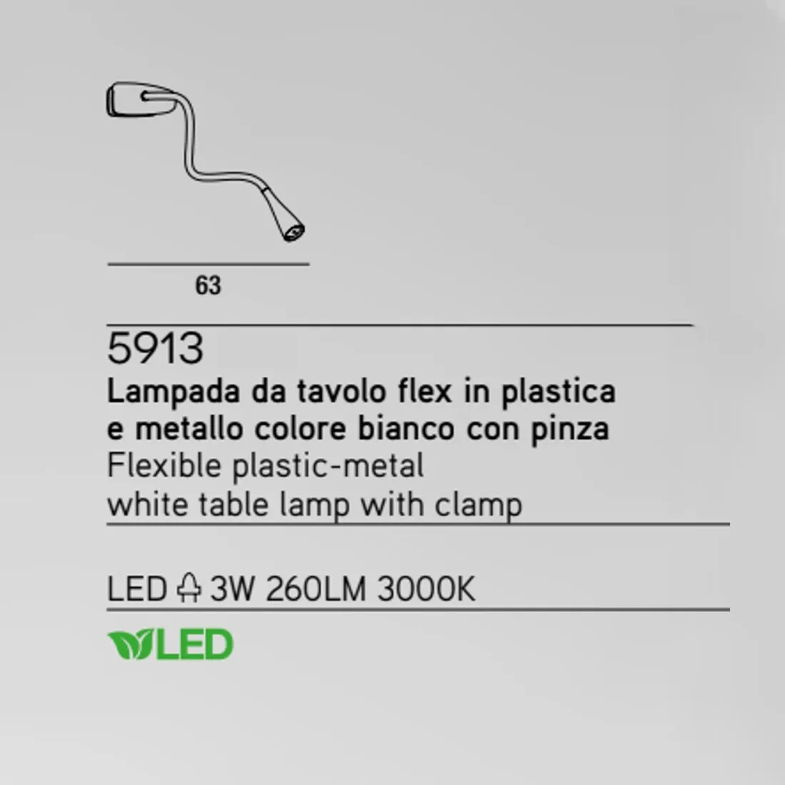 Applique murale moderne à clip Perenz CLIP SNAKE 5913 N LED