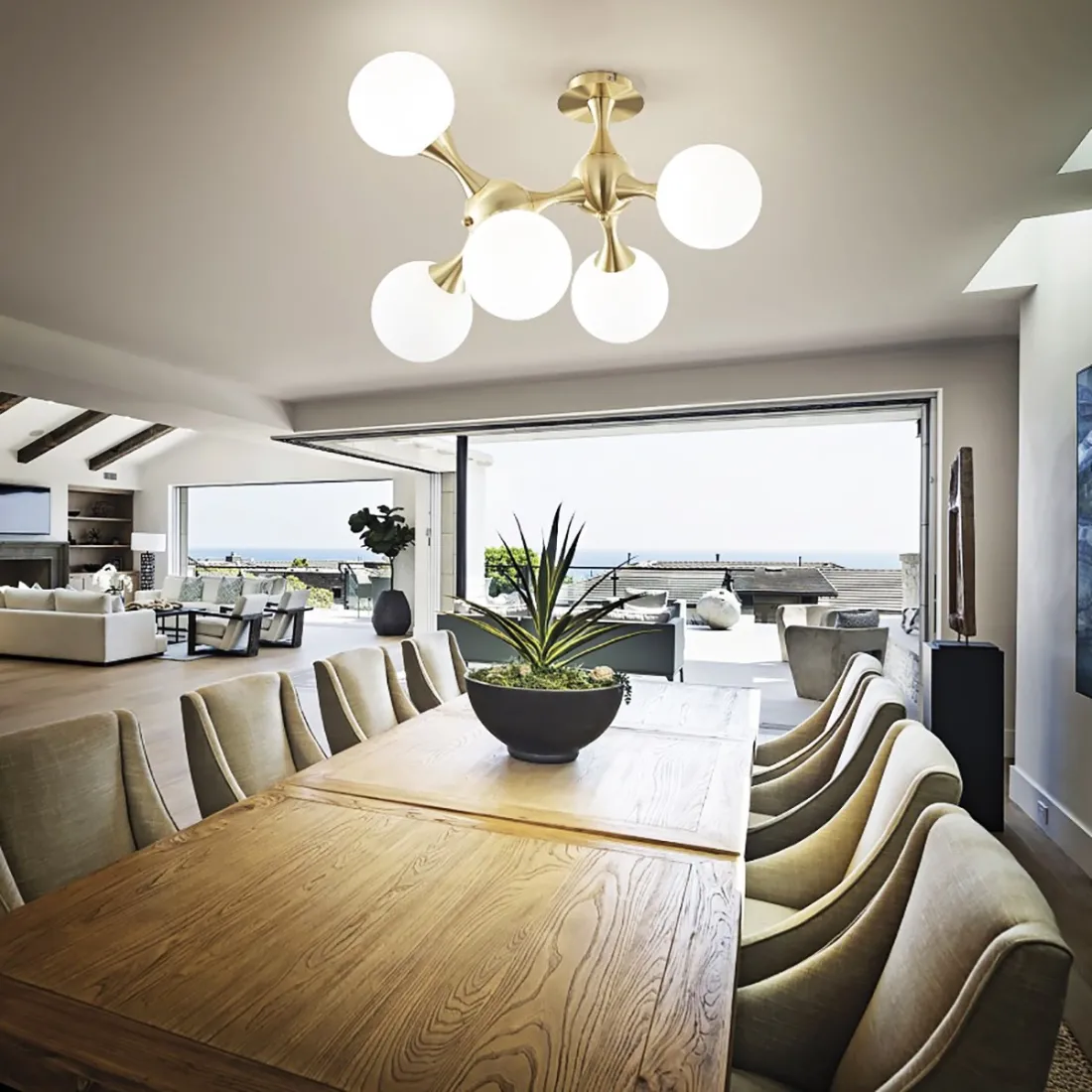 Ideal Lux Plafón clásico NUDOS DE LATÓN PL5 241050 E14 LED