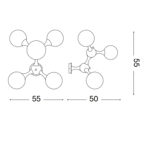 Ideal Lux Deckenleuchte CHROME NODES PL5 200484