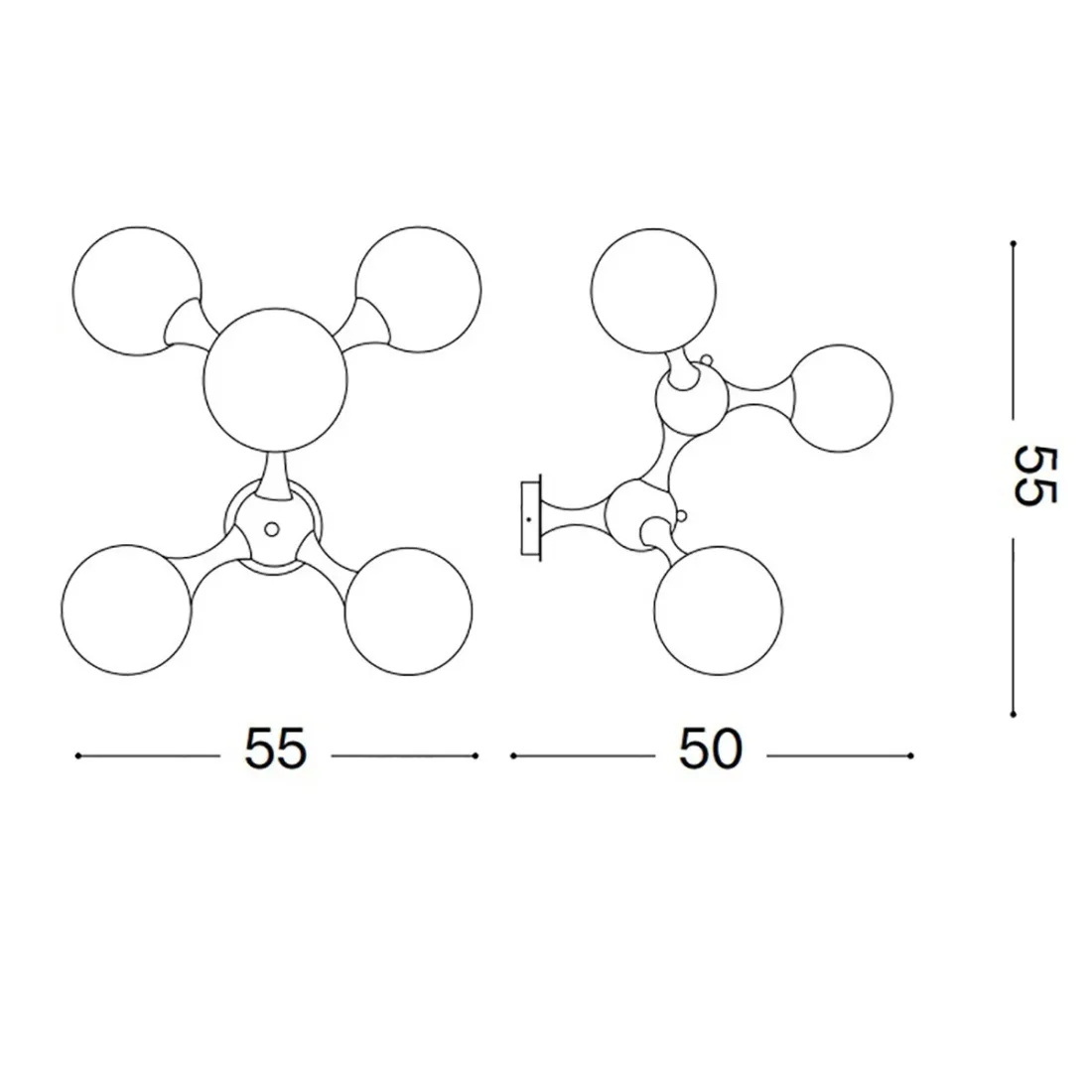 Ideal Lux Deckenleuchte CHROME NODES PL5 200484
