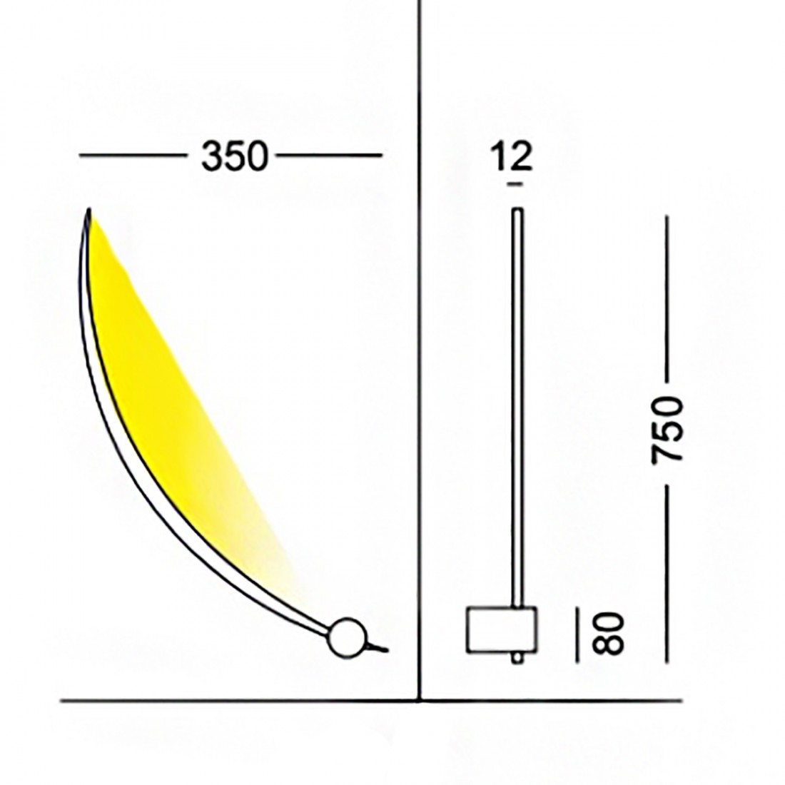 Applique led Cattaneo HERON 810-75AD dimmerabile