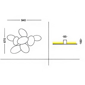 Cattaneo NINFEA 895-90P plafón LED regulable