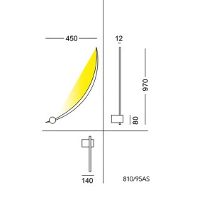 Cattaneo HERON 810-95AS aplique led