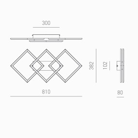 Aplique LED Gea Luce AFRODITE PM