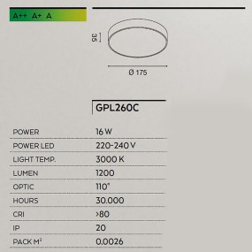 Plafonnier moderne Gea Led CLOE 35 GPL260C LED