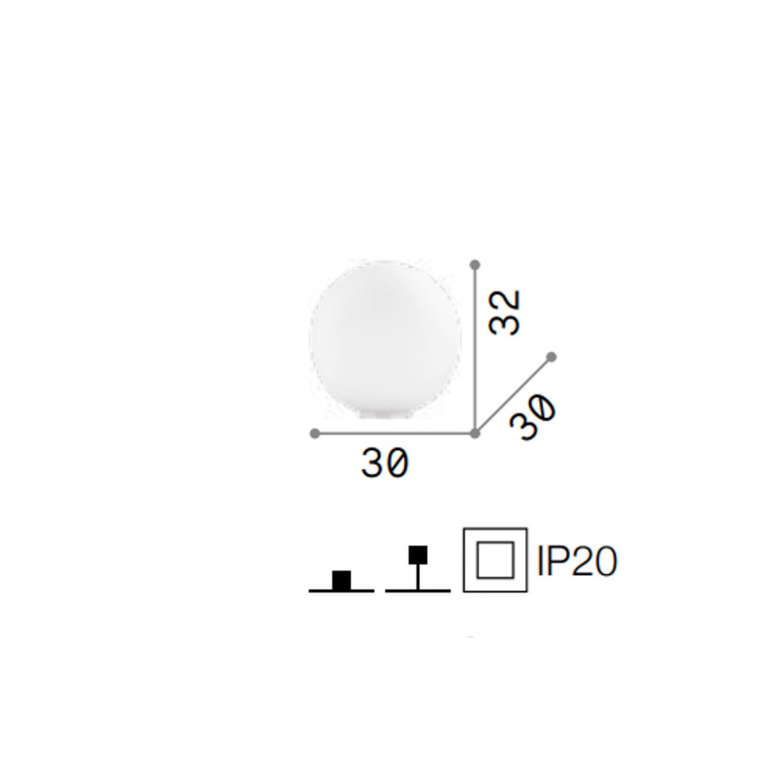 Ideal Lux MAPA BLANC TL1 009131 E27 LED, 30 cm