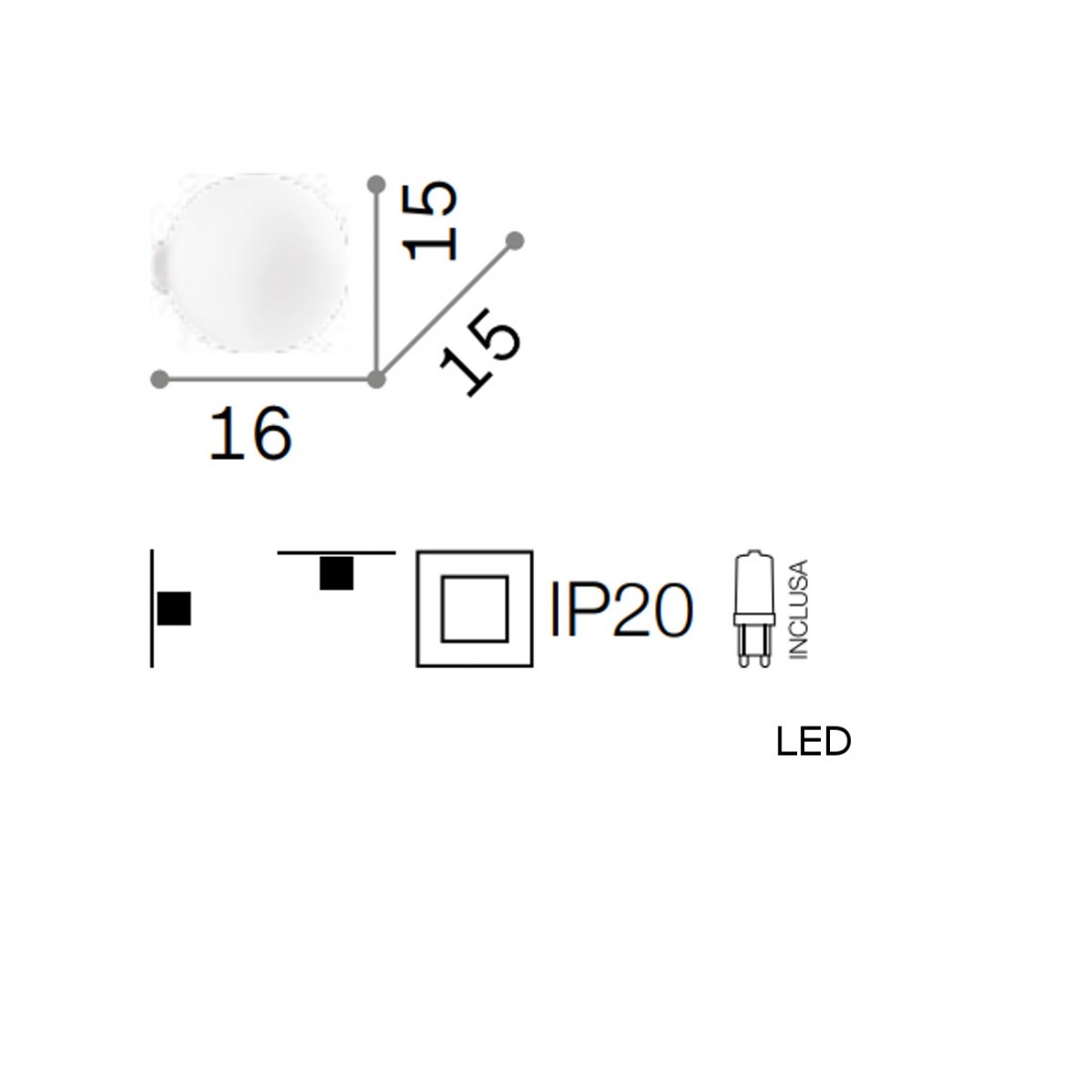 Ideal Lux moderne Wandleuchte MAPA WHITE AP1 059808 G9 LED