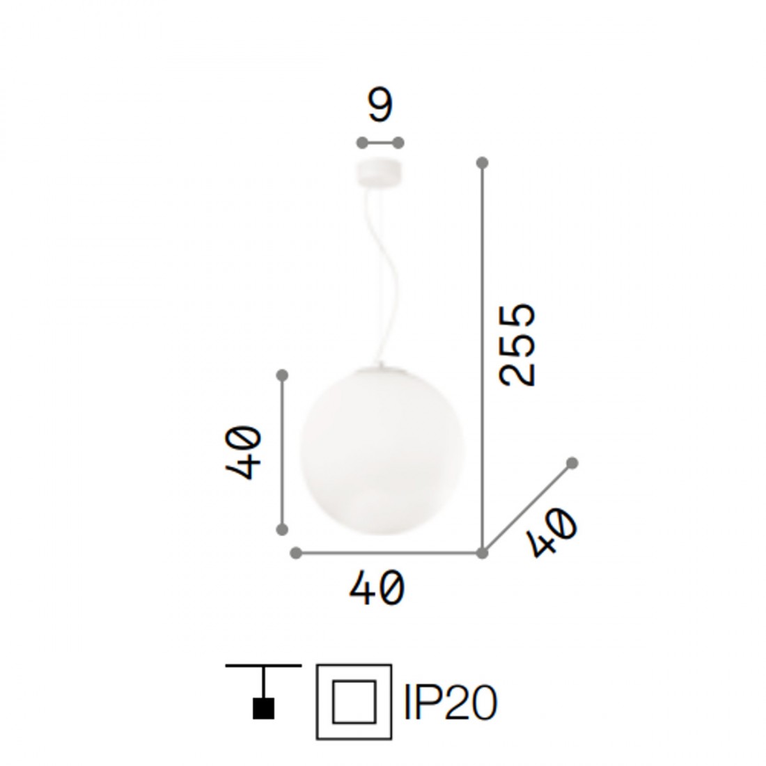 Sospensione MAPA BIANCO SP1 Ideal Lux