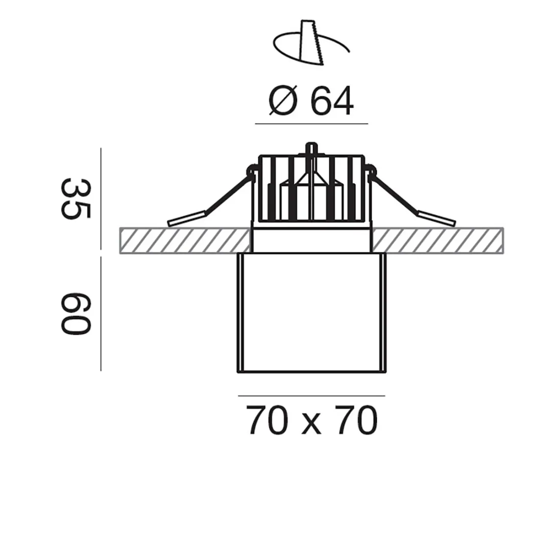 Faretto incasso led Gea Led FAYE GFA364 nero