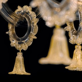 SY-GIUSTINIAN 1377 Kronleuchter 12 LEUCHTEN E14 LED klassische Pendelleuchte aus Muranoglas innen
