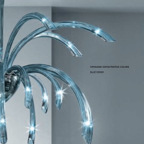 Plafonnier classique en verre de Murano avec culot LED E14.