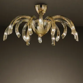 Klassische Deckenleuchte aus Muranoglas mit E14 LED-Fassung.