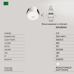 Spot encastrable en aluminium Gea Led GLAM GFA901N LED