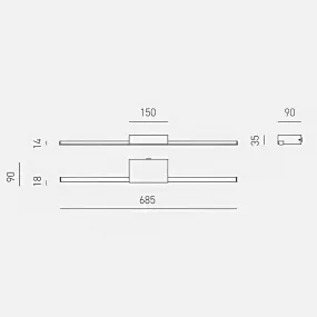 Applique specchio quadro Gea Luce ONE GAP493C