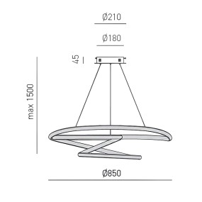 Lampadario led Gea Luce DIVA SS T moderna alluminio