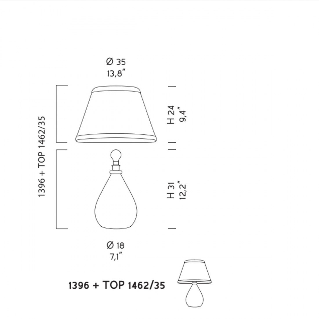 Sylcom klassische Lampe HAPPINESS 1396 1462 35 E27 LED