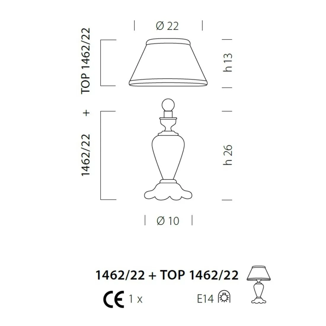 Klassischer und eleganter Lampenschirm für jeden Stil, E14 max. 42W.