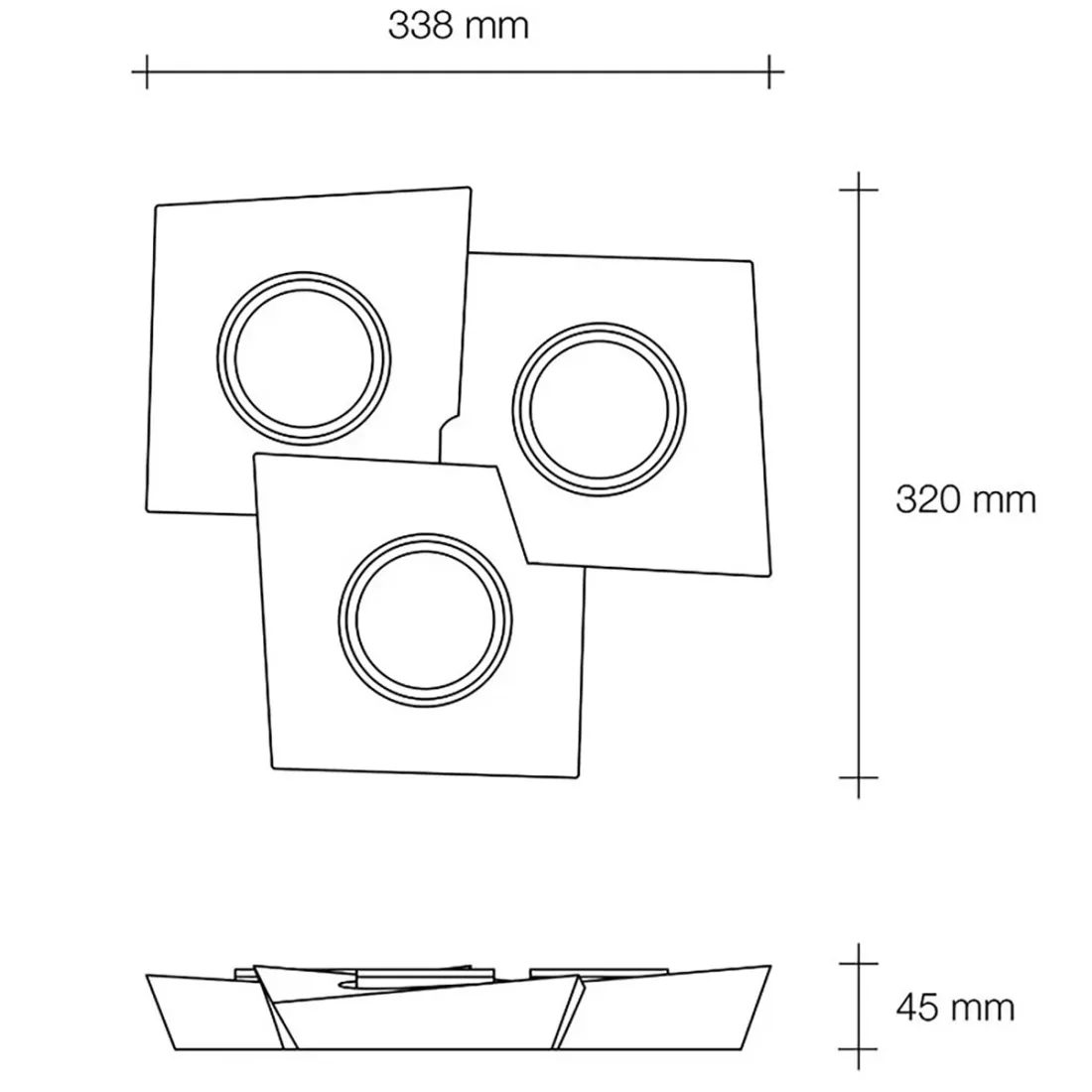 Sforzin ANCHISE T373 GX53 Plafonnier LED en plâtre