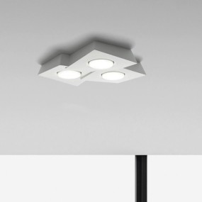 Plafoniera Sforzin Illuminazione ANCHISE T373 GX53 LED gesso bianco lampada soffitto