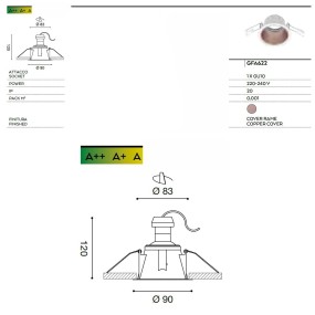 Faretto incasso gfa622 Gea luce