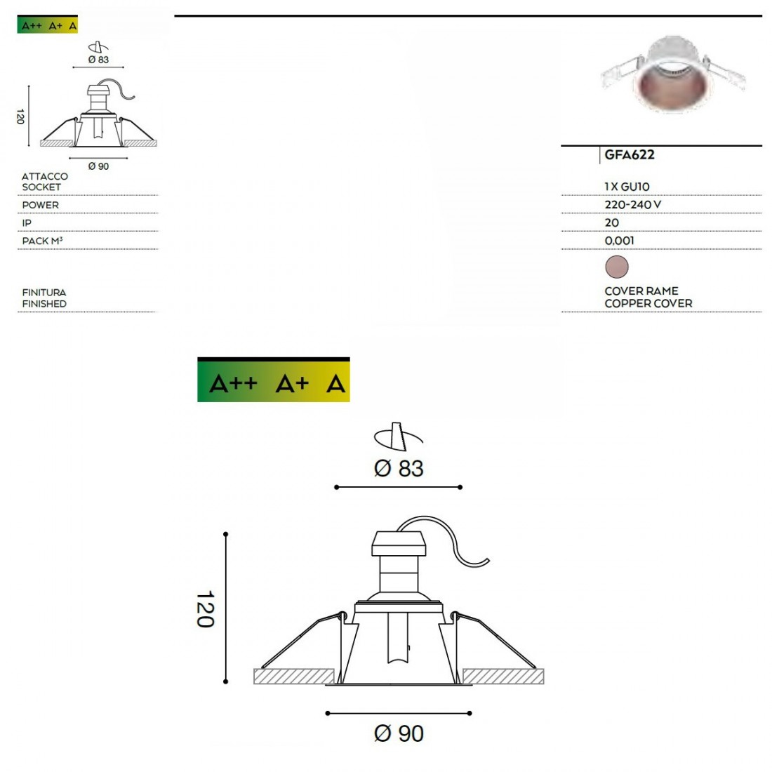 Spot encastrable Gea Led CERES R GFA622 GU10 LED