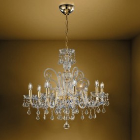 Lámpara de araña clásica Sylcom DANDOLO 949 8 E14 LED suspensión de cristal de murano