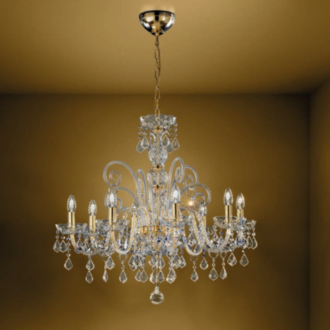 Lustre SY-DANDOLO 949 E14 LED 8 lumières classique suspension intérieure en verre de Murano