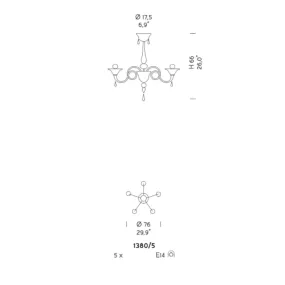 Plafoniera DOLFIN 5 Sylcom