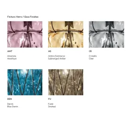 Suspension en verre soufflé entourée d'un cadre