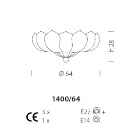 Plafoniera LOREDAN 1400 64 Sylcom