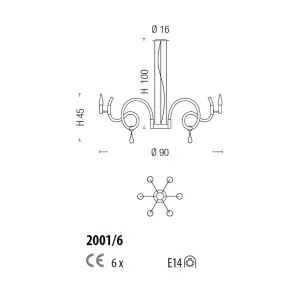 Sylcom STREET 2001 6 E14 LED-Kronleuchter im klassischen Stil