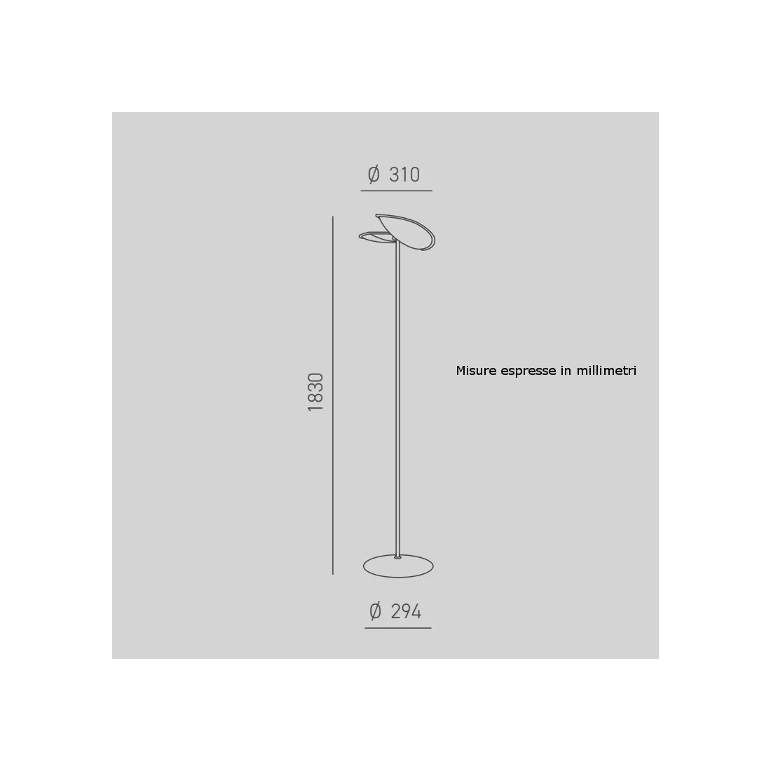 Lampadaire ou lampadaire led GPIN01 Gea Led dimmable