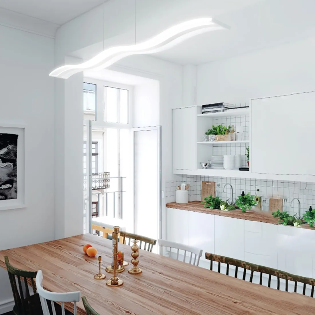 Lampadario led  dimmerabile Top Light Double Wave 1178S CTT