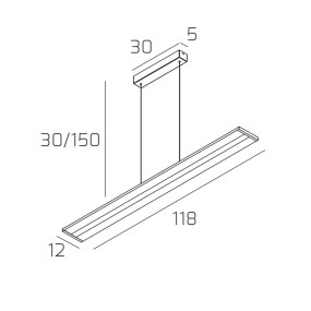 Lampadario led Top Light Double Track 1179S CTT