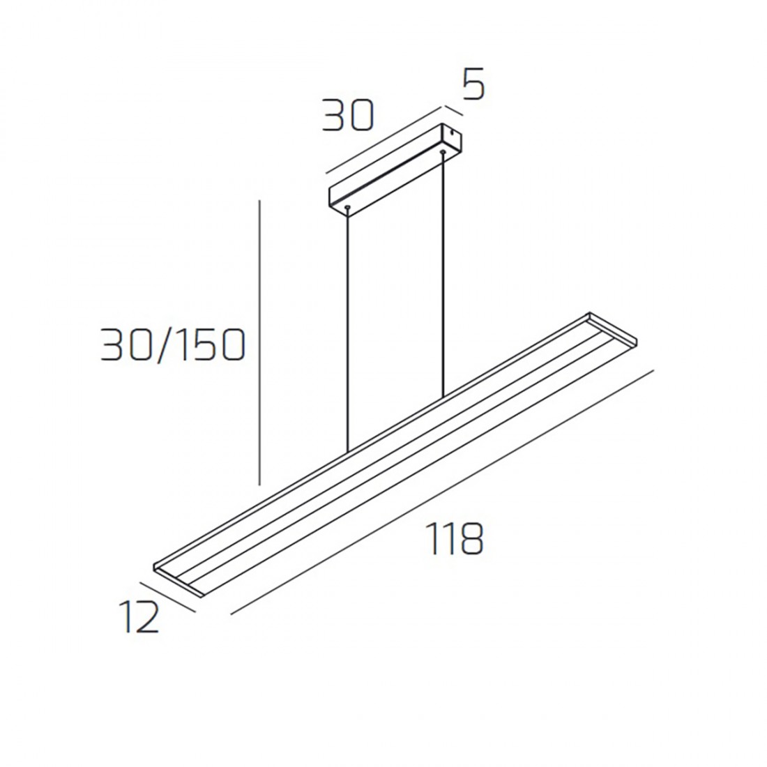 Lampadario led Top Light Double Track 1179S CTT