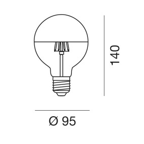 Ampoule Led Gea Led GLA301R E27 1521LM goutte dôme verre cuivre