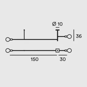 Rustikale Deckenleuchte 2-flammig, Messing, Elfenbein