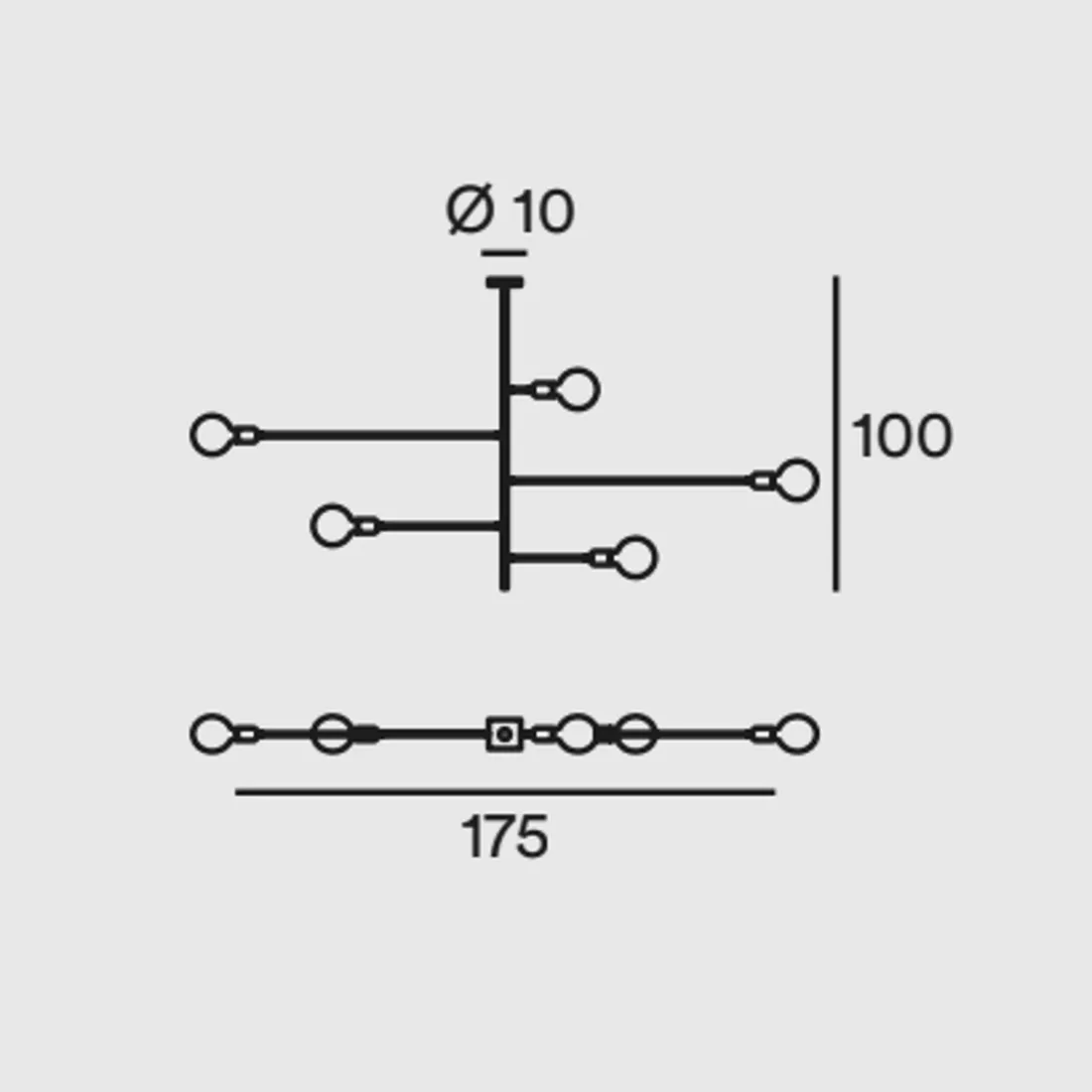 Rustikale Pendelleuchte 5-flammig, Messing, Elfenbein