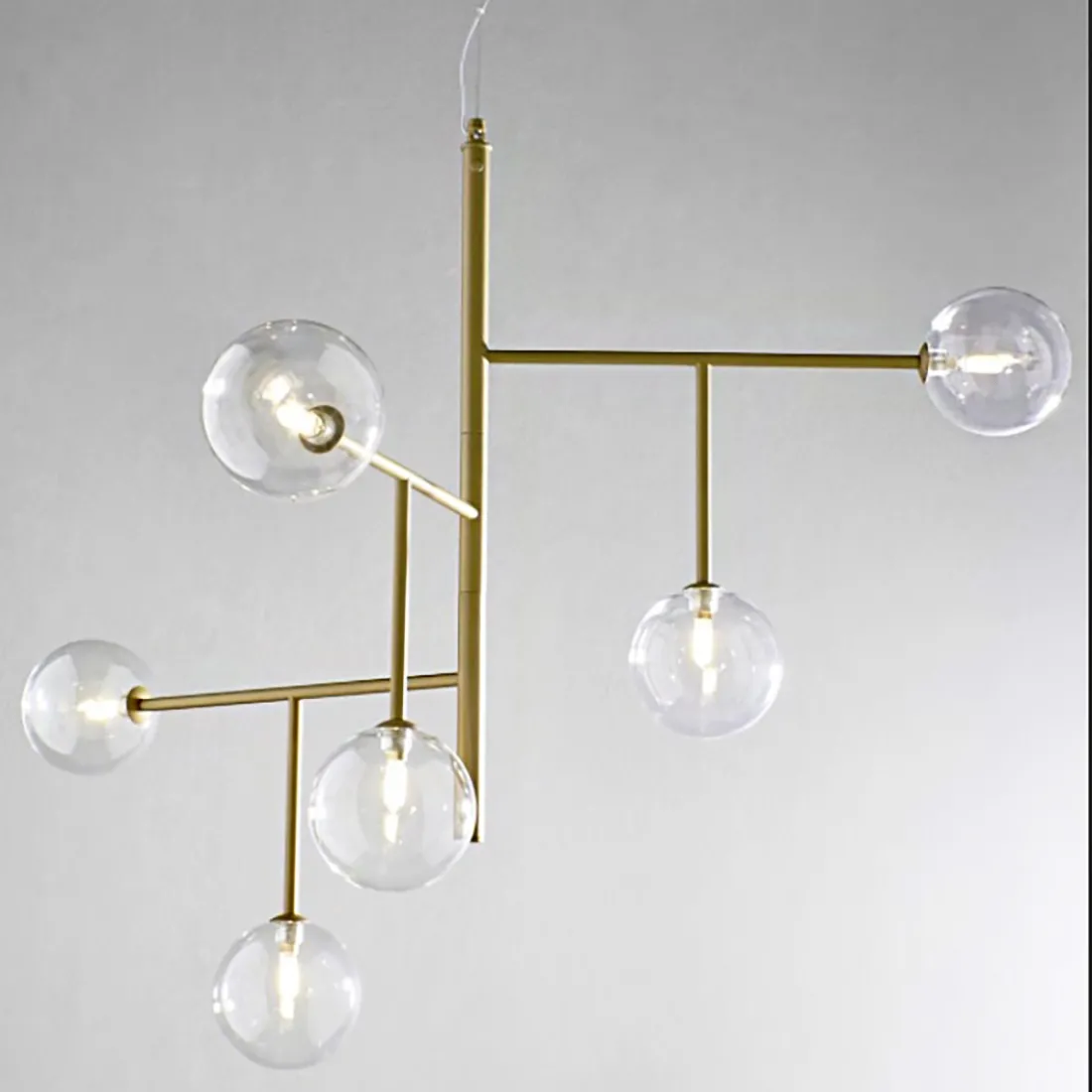 Lampadario Illuminando BOLLE SP6 G9 LED metallo oro