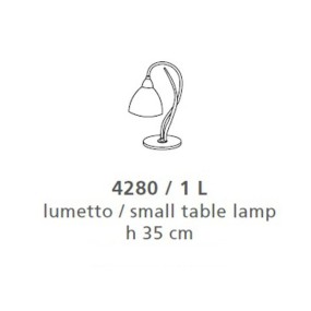 Abat-jour classica LAM 4280 1L E14 LED in metallo e vetro