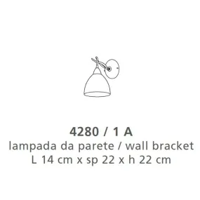 Klassische Metallwandleuchte E14 LED Attack für Innenräume IP20